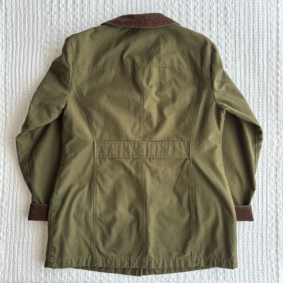 L.L.Bean Adirondack Barn Jacket Women’s S Loden Green Corduroy, Flannel Lined - Picture 2 of 3